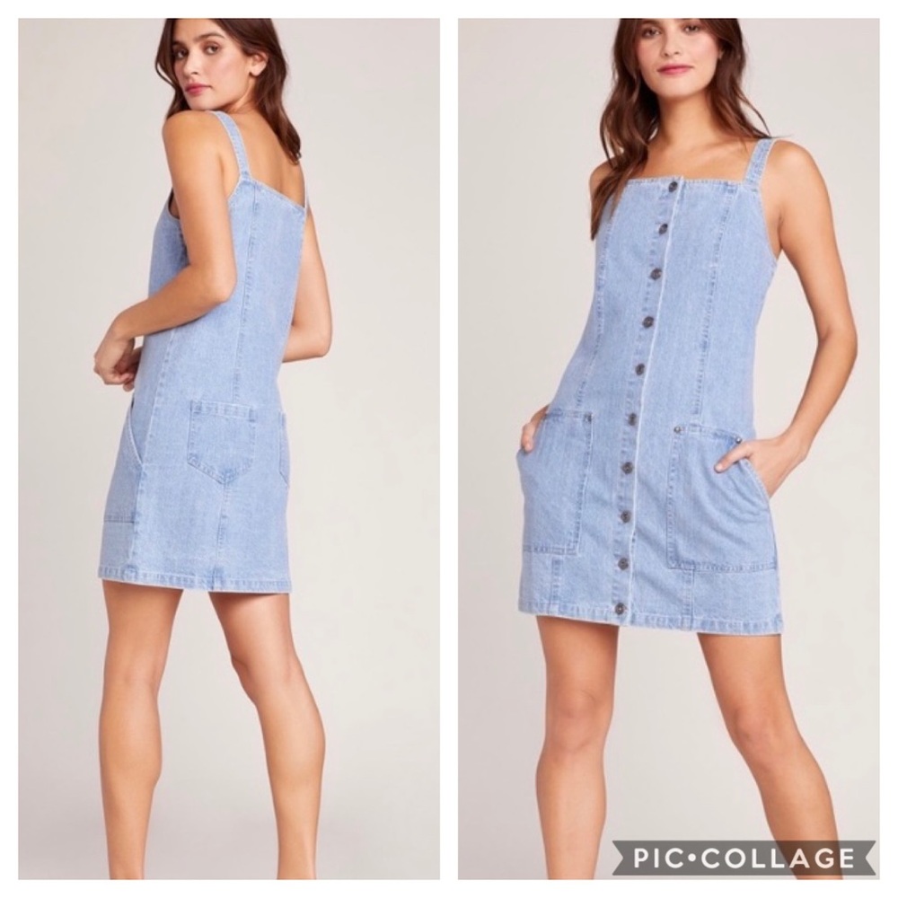 Jack by BB Dakota denim overall mini dress XS